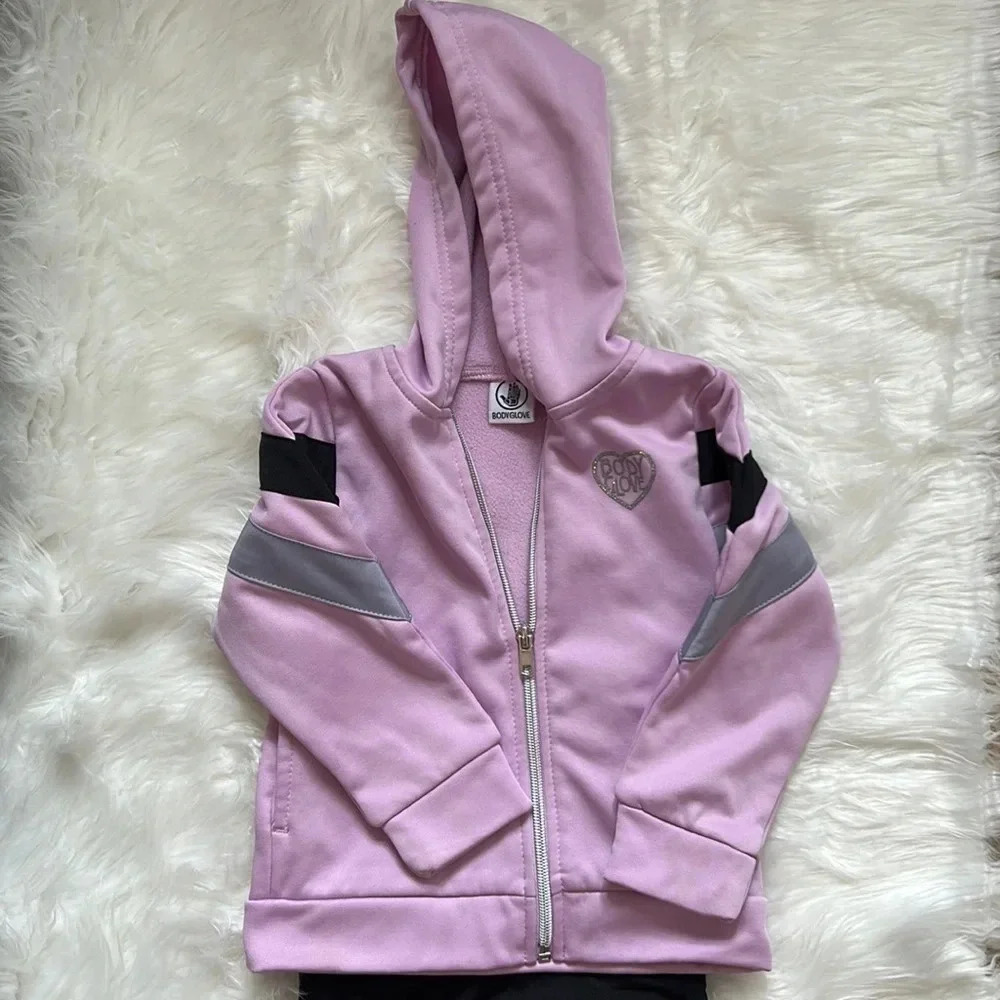 Body glove purple sweatshirt and leggings outfit size 3T set